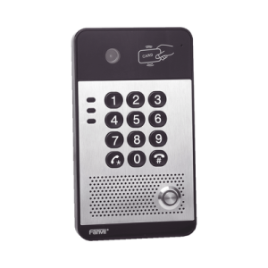 vídeo portero ip con 2 líneas sip, cámara hd, relevador integrado, teclado numérico y lectora de tarjetas rfid para control de acceso, poe