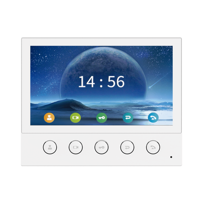 monitor ip/sip para interior, wi fi, pantalla táctil de 7", audio de 2 vías, poe, 8 interfaces de entrada de alarma. monitor ip/sip para interior, wi fi, pantalla táctil de 7", audio de 2 vías, poe, 8 interfaces de entrada de alarma.
