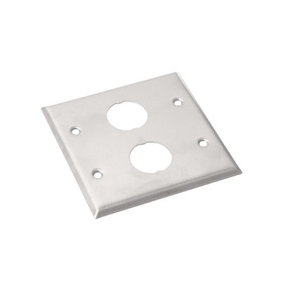 placa de pared doble industrialnet™, para 2 conectores industriales, de acero inoxidable placa de pared doble industrialnet™, para 2 conectores industriales, de acero inoxidable