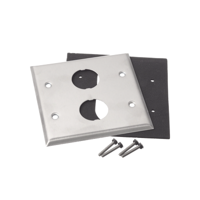 placa de pared doble industrialnet™, para 2 conectores industriales, de acero inoxidable placa de pared doble industrialnet™, para 2 conectores industriales, de acero inoxidable