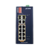 switch industrial poe no administrable de 8 puertos 10/100tx 802.3at, hasta 240 w, combo tp / sfp gigabit tp / sfp ( 40 ~ 75 grados c)