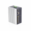 switch industrial administrable l2+, 8 puertos 1g sfp, 2 puertos tp gigabit, ( 40 ~75 grados c)