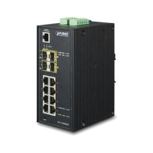 switch industrial administrable de 8 puertos 10/100/1000t + 4 puertos 100/1000x sfp