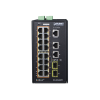 switch industrial administrable 16 puertos 10/100/1000 t 802.3at poe + 2 puertos 10/100/1000 t + 2 puertos 100/1000 x sfp