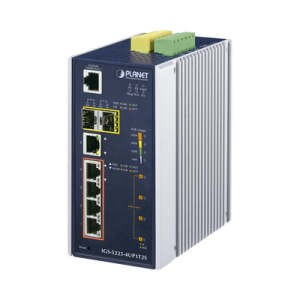 switch industrial administrable 4 puertos gigabit c/ultra poe 802.3af/at, 2 puertos sfp