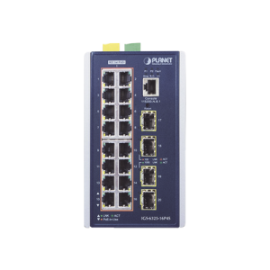 switch industrial capa 3, 16 puertos 10/100/1000t 802.3 at poe +, 4 puertos 1g / 2.5g sfp