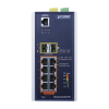 switch industrial administrable capa 3, 8 puertos gigabit poe 802.3bt+, 2 puertos 1 g / 2.5 g sfp+