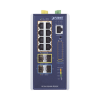 switch industrial administrable capa 3, con 8 puertos poe gigabit 802.3bt, 2 puertos sfp de 1 g / 2.5 g, 2 puertos sfp 10 g