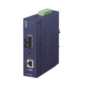 convertidor de medios industrial poe+ 1000base sx a 10/100/1000base t 802.3at (sc,mm) 550 m