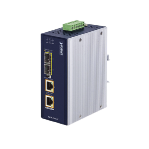 convertidor de medios industrial de 2 puertos sfp 100/1000x a 2 puertos rj45 10/100/1000t 802.3bt poe++