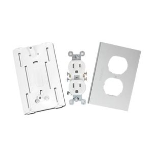 contacto eléctrico doble, soporte y tapa de pvc auto extinguible y aluminio, universal (8191 10200)