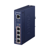 extensor industrial poe, entrada poe 802.3 bt y 4 puertos de salida gigabit 802.3 af/at