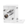 protector rf coaxial para 1.5 a 700 mhz con conectores n hembra en ambos lados con ceja lateral, 10 años de garantía