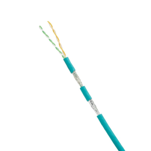 bobina de cable blindado sf/utp categoría 5e de 2 pares, uso industrial con resistencia al aceite y rayos uv, multifilar 24/7 (flexible), color azul cerceta, bobina de 305m