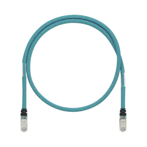 patch cord cat6a de grado industrial 600v, blindado sf/utp, calibre 26 awg, color aqua, 5m