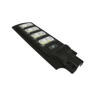 luminaria con panel solar y sensor de movimiento de 160 w/ luz fría 6 500 k/ dimensiones 720 x 240 mm / Ángulo de luz 120°.