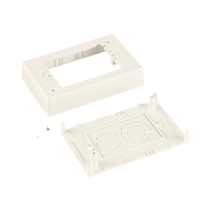 caja de pared superficial sencilla, de dos piezas, uso universal con placas de pared, color blanco