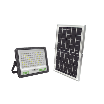 reflector de 100 w con panel solar / batería 3.2 v cd / t.c.c. 6 500 k / ip66. reflector de 100 w con panel solar / batería 3.2 v cd / t.c.c. 6 500 k / ip66.