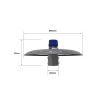 campana led industrial ufo / 100 w / suspendido poste / 85 265 vca / luz fría (6500°k).
