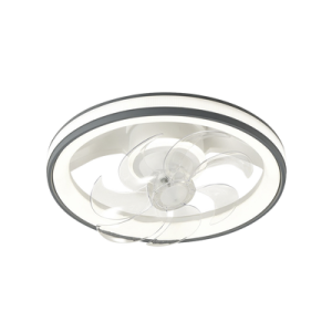 ventilador de techo con luminario led de 110 v ca 50/60 hz / 88 w /4500 lm / 6500 4 000 2 700 k /3 tonos de luz / 500 mm / 6 velocidades / dimeable /color blanco y gris.