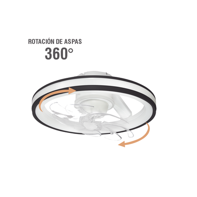 ventilador de techo con luminario led de 110 v ca 50/60 hz / 88 w /4500 lm / 6500 4 000 2 700 k /3 tonos de luz / 501 mm / 6 velocidades / dimeable / color blanco y negro. ventilador de techo con luminario led de 110 v ca 50/60 hz / 88 w /4500 lm / 6500 4 000 2 700 k /3 tonos de luz / 501 mm / 6 velocidades / dimeable / color blanco y negro.