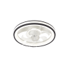 ventilador de techo con luminario led de 110 v ca 50/60 hz / 88 w /4500 lm / 6500 4 000 2 700 k /3 tonos de luz / 501 mm / 6 velocidades / dimeable / color blanco y negro.