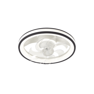ventilador de techo con luminario led de 110 v ca 50/60 hz / 88 w /4500 lm / 6500 4 000 2 700 k /3 tonos de luz / 501 mm / 6 velocidades / dimeable / color blanco y negro.