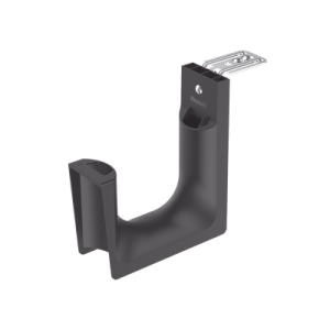 sujetador stronghold tipo j (j hook), con soporte para montaje en techo, para 180 cables cat6, nylon 6.6, color negro, 10 piezas