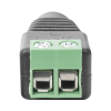 adaptador hembra tipo jack de 3.5 mm polarizado de 12 vcc / terminales tipo tornillo / polarizado (+/ ) / ideal para cámaras de video vigilancia.