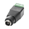 adaptador hembra tipo jack de 3.5 mm polarizado de 12 vcc / terminales tipo tornillo / polarizado (+/ ) / ideal para cámaras de video vigilancia.