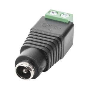 adaptador hembra tipo jack de 3.5 mm polarizado de 12 vcc / terminales tipo tornillo / polarizado (+/ ) / ideal para cámaras de video vigilancia.