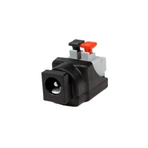 adaptador tipo jack de 3.5 mm hembra polarizado de 12 vcc con terminales de presión