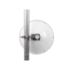 antena direccional de alto rendimiento/ parábola profunda para mayor aislamiento al ruido / 24.5 dbi / (4.9 6.4 ghz) / conectores n hembra / fácil montaje y soporte de acero inoxidable / radomo incluido