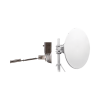 antena direccional de alto rendimiento, 4 ft, frecuencia de (4.9 a 6.1 ghz), alto aislamiento al ruido, ganancia de 35 dbi, soporte de acero inoxidable, polaridad en 90 ° y 45 °, incluye montaje.