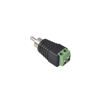 adaptador rca macho tipo jack polarizado / terminales tipo tornillo / polarizado (+/ ) / recomendado para video y audio en sistemas de video vigilancia a 2 hilos.