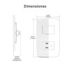 contacto sencillo de 15 a/ 127 v ca y 2 conectores usb de 5 v cd 2a / color blanco.