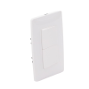 apagador dúplex de 10 a/ 127 v ca ~ 60 hz / 1 1/2 módulos / color blanco.