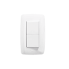 apagador dúplex de 10 a/ 127 v ca ~ 60 hz / 1 1/2 módulos / color blanco.