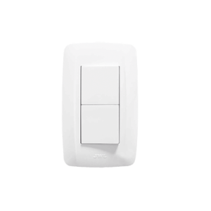 apagador dúplex de 10 a/ 127 v ca ~ 60 hz / 1 1/2 módulos / color blanco.
