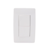 apagador escalera doble de 10 a/ 127 v ca ~ 60 hz / 1 1/2 módulos / color blanco.