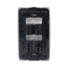apagador escalera doble de 10 a/ 127 v ca ~ 60 hz / 1 1/2 módulos / color blanco.