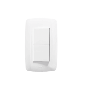 apagador escalera doble de 10 a/ 127 v ca ~ 60 hz / 1 1/2 módulos / color blanco.