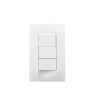 apagador triple sencillo de 10 a/ 127 v ca ~ 60 hz / color blanco.