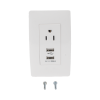 contacto sencillo de 15 a/ 127 v ca y 2 conectores usb de 5 v cd 2a / color blanco.