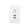contacto sencillo de 15 a/ 127 v ca y 2 conectores usb de 5 v cd 2a / color blanco.