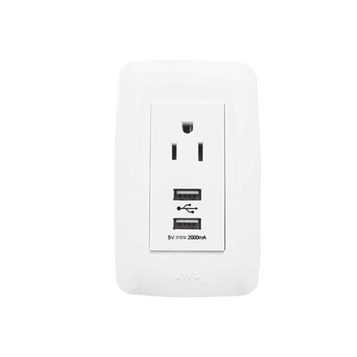 contacto sencillo de 15 a/ 127 v ca y 2 conectores usb de 5 v cd 2a / color blanco. contacto sencillo de 15 a/ 127 v ca y 2 conectores usb de 5 v cd 2a / color blanco.