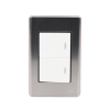 apagador doble de 10 a/ 127 v ca ~ 60 hz / placa de acero.