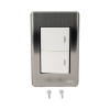apagador doble de 10 a/ 127 v ca ~ 60 hz / placa de acero.