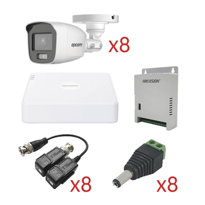 kit turbohd con audio 1080p / dvr 8 canales 1080p lite / 8 cámaras bala (exterior 2.8 mm) / transceptores / conectores / fuente de poder / audio por coaxitron kit turbohd con audio 1080p / dvr 8 canales 1080p lite / 8 cámaras bala (exterior 2.8 mm) / transceptores / conectores / fuente de poder / audio por coaxitron
