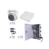 kit turbohd 1080p lite / dvr 16 canales / 16 cámaras eyeball exterior ( 2.8mm) / transceptores / conectores / fuente de poder profesional